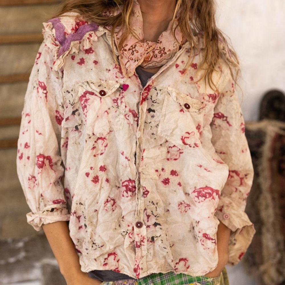 ❤️MAGNOLIA PEARL Ric-Rac Kelly Western Shirt❤️